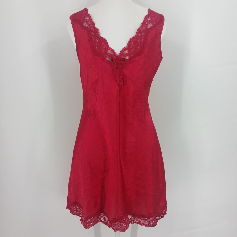 Thalia Sodi Intimates size XS Lace Trim Satin Chemise Slip Dress Nightgown Sexy